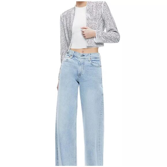 Alice and Olivia Kalia Embellished Open Front Cropped Jacket Size M - Picture 1 of 13
